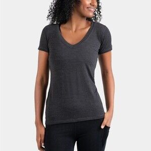 EUC Lululemon Charcoal gray soft tee v-neck shirt Sz 4